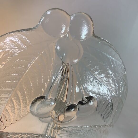 Cherry Patch Clear Glass 3 Divided Serving Tray - Picture 8 of 8